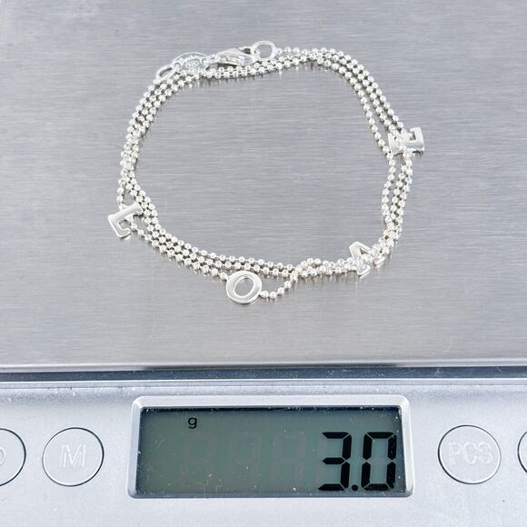 Vintage Italy Dyadema Sterling Silver 925 LOVE Letter Necklace 18" - Picture 5 of 5